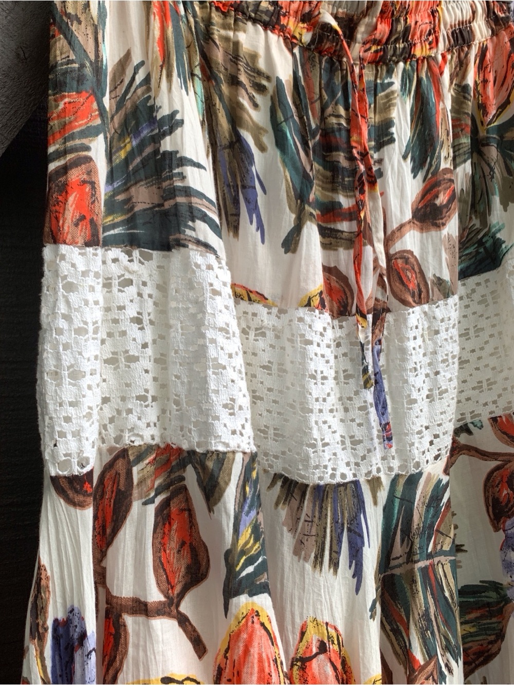 Silverstream Floral Boho Maxi Skirt Crochet Lace Cotton One Size Festival - Picture 2 of 16
